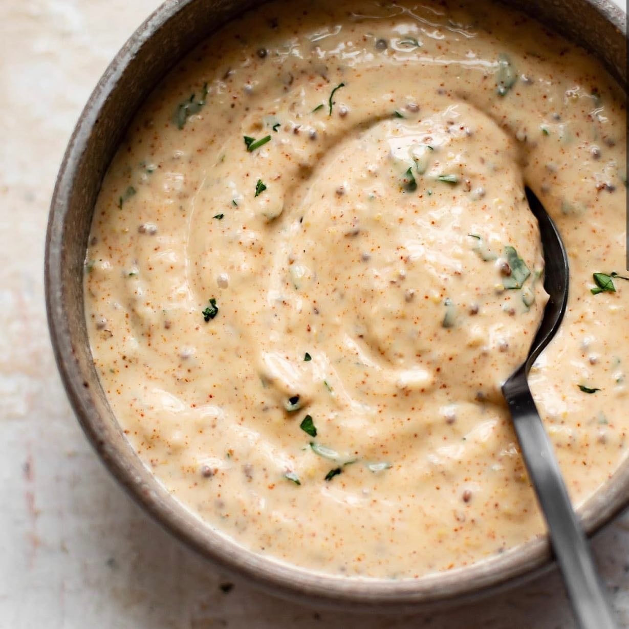 Homemade Classic Remoulade Sauce, freshly made and ready to serve