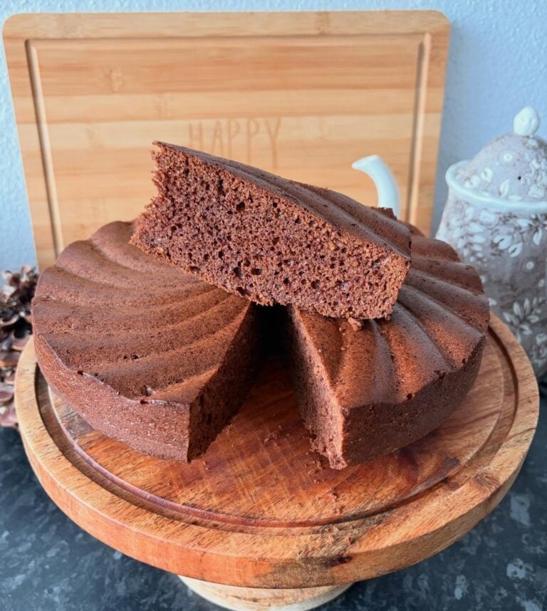 Homemade Easy Chocolate Hazelnut Cake, freshly made and ready to serve