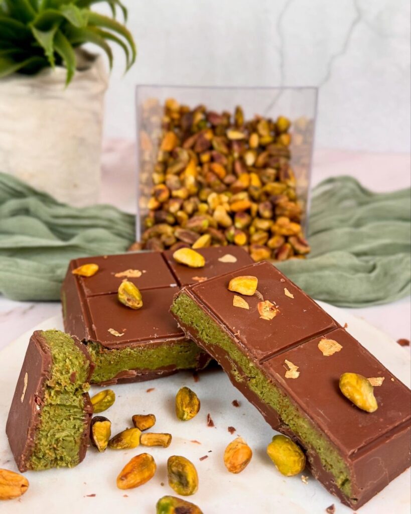 Homemade Easy Dubai Chocolate Bar, freshly made and ready to serve