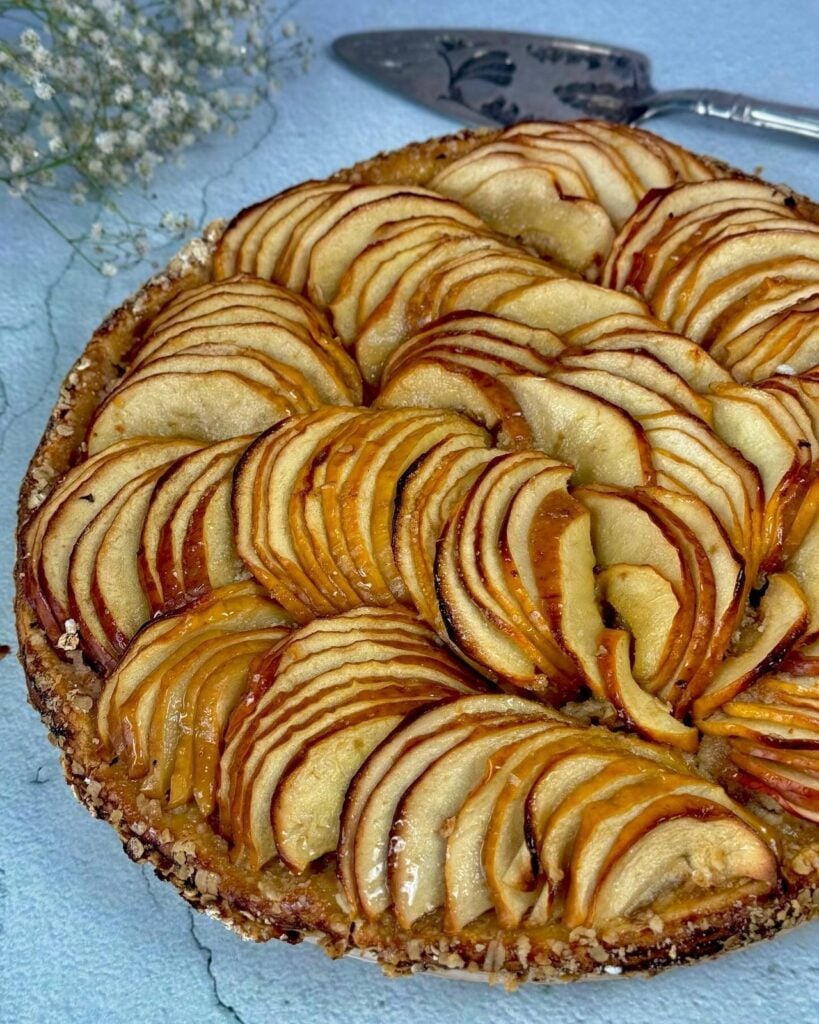 Homemade Easy French Apple Tart, freshly made and ready to serve