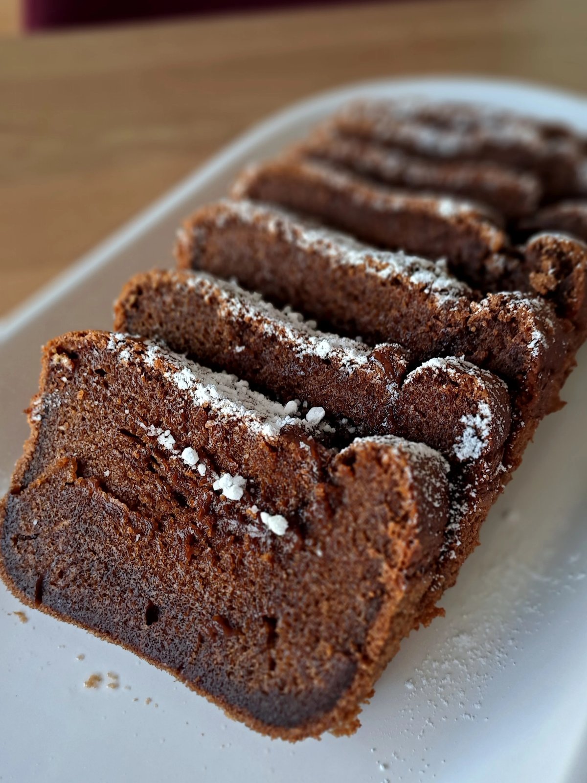 Homemade Flourless Chocolate Cake, freshly made and ready to serve
