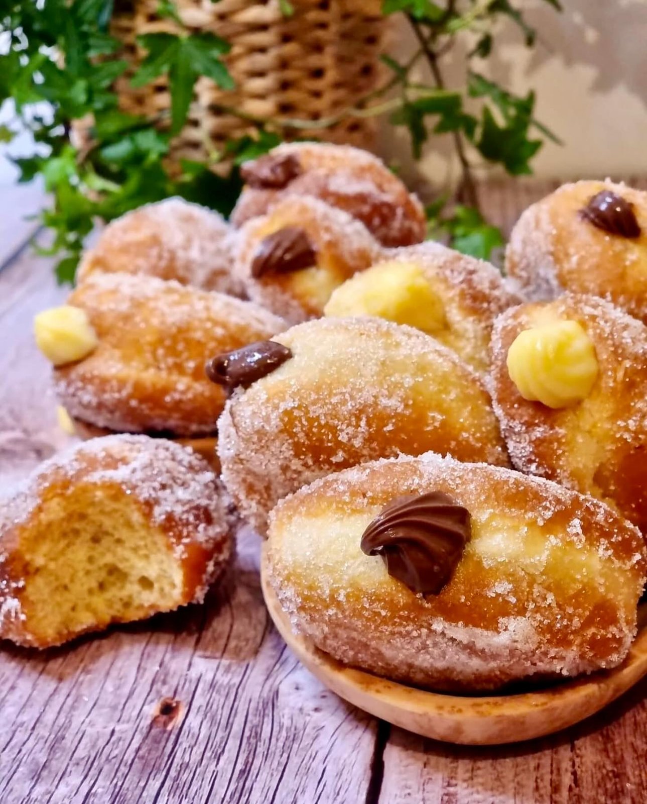 Homemade Italian Bomboloni, freshly made and ready to serve