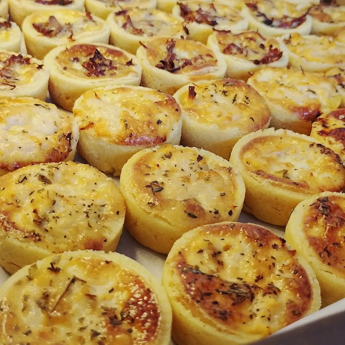 Homemade Quick Mini Quiches, freshly made and ready to serve
