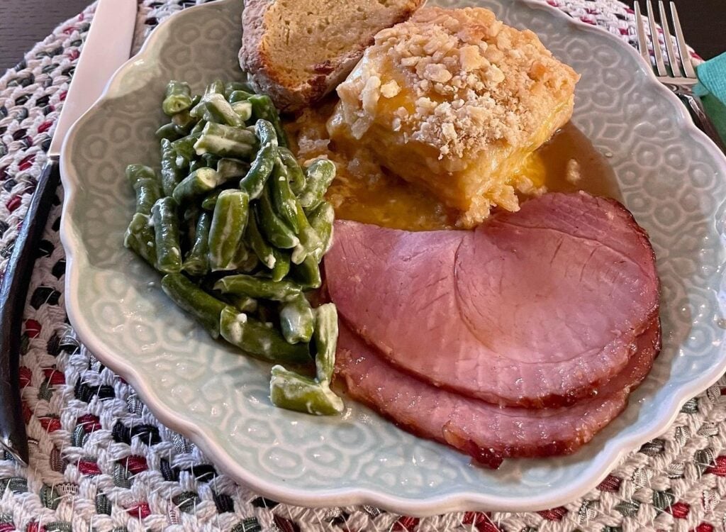 Homemade Honey Mustard Glazed Ham, freshly made and ready to serve
