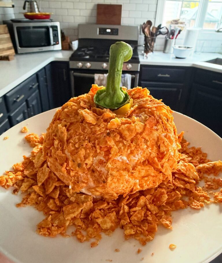 Homemade Pumpkin Cheese Ball, freshly made and ready to serve
