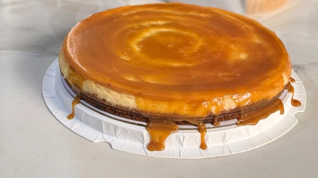 Homemade Salted Caramel Cheesecake, freshly made and ready to serve