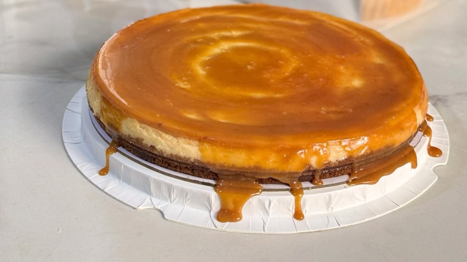 Homemade Salted Caramel Cheesecake, freshly made and ready to serve
